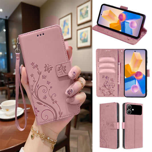 [FREE SHIPPING] BUTTERFLY FLOWER LEATHER FLIP WALLET CASE FOR INFINIX SMART 20