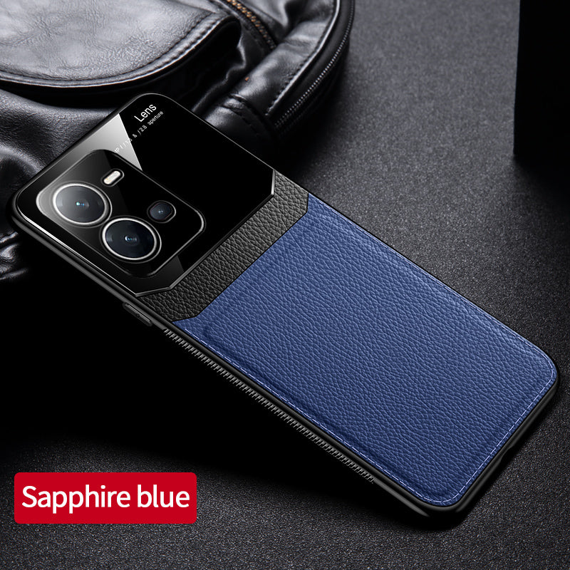 [ FREE SHIPPING] Luxury Slim Leather Case Lens Shockproof BackCover For Vivo V25e