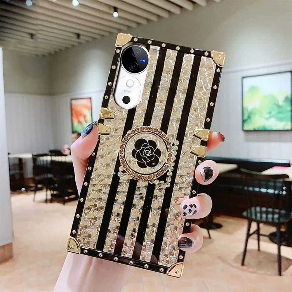 [ FREE SHIPPING] Diamond Fashion Case With Ring Holder For Vivo V40