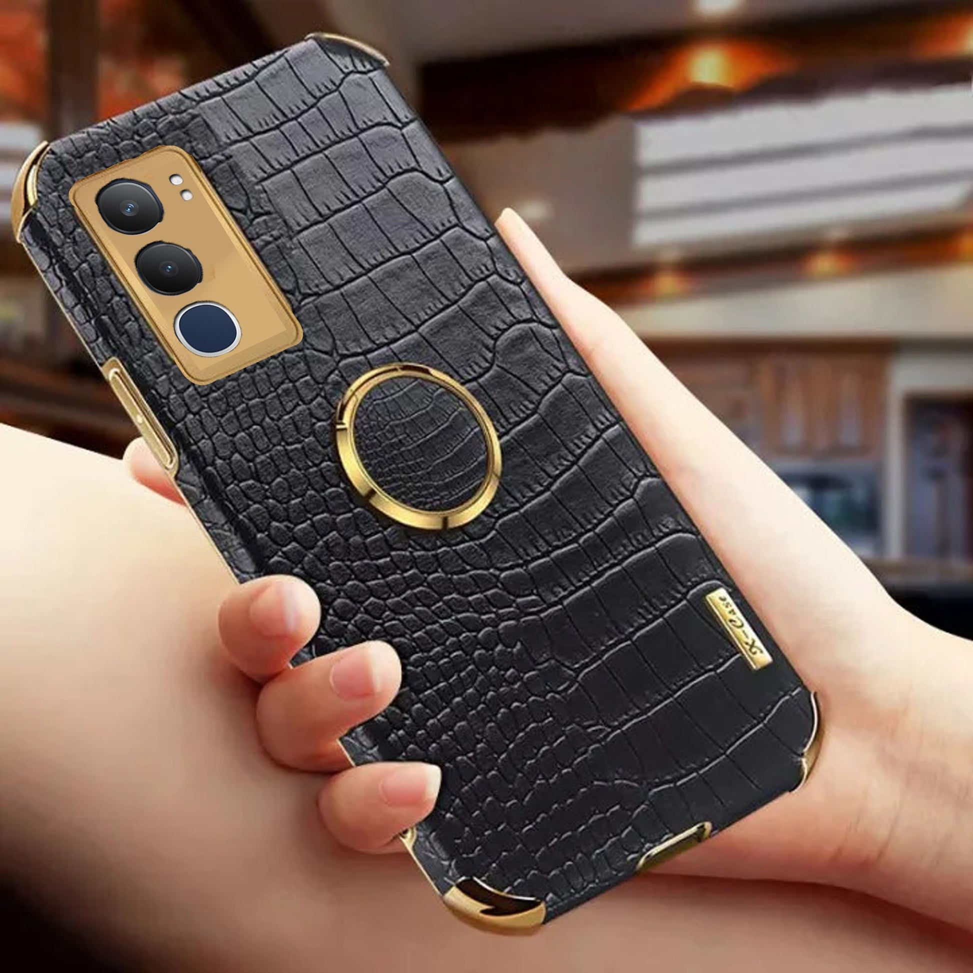 [FREE SHIPPING] Crocodile Pattern Leather Case For Vivo Y19s