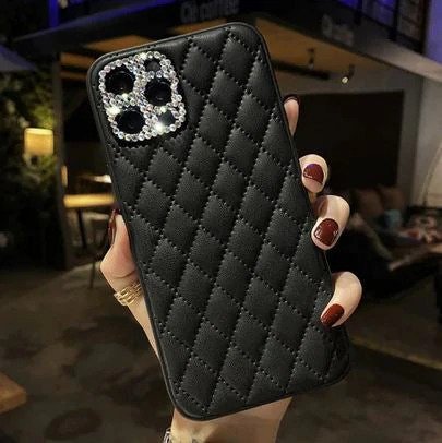 [ FREE SHIPPING] Diamond Camera Lens hard leather Phone Case For apple iPhone 12 Pro Max