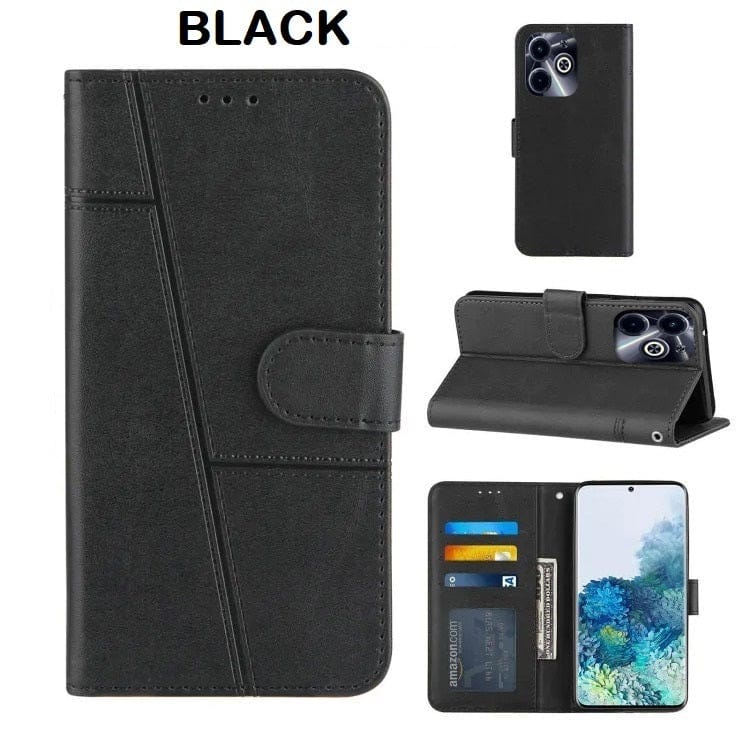 [FREE SHIPPING] BOOKLET LEATHER CASE FOR INFINIX HOT 40i/ SMART 20/ SMART 20C/ SMART 8/ SMART 8 PRO/ SPARK GO 2024